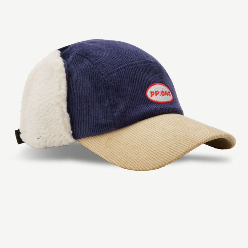 Winter Hat With Ear Flap Corduroy Baseball Cap