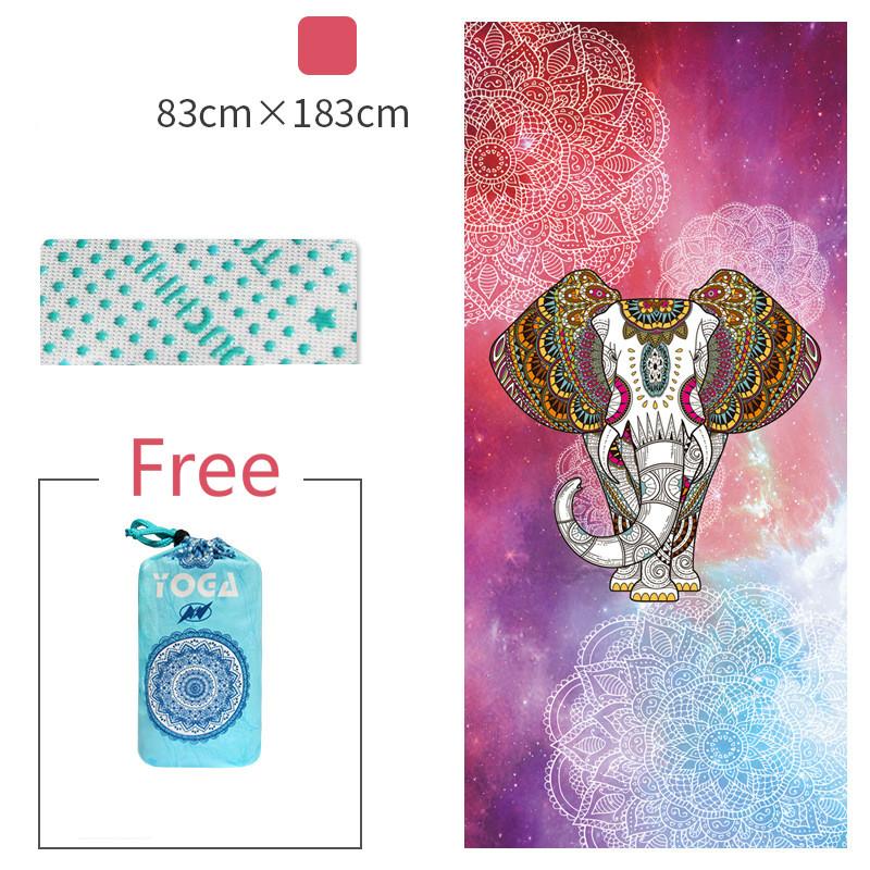Sports Fitness Yoga Mat Spread Towel Silicone Anti-Slip Printing Pad Portable Folding Widened Spread Towel Easy Take