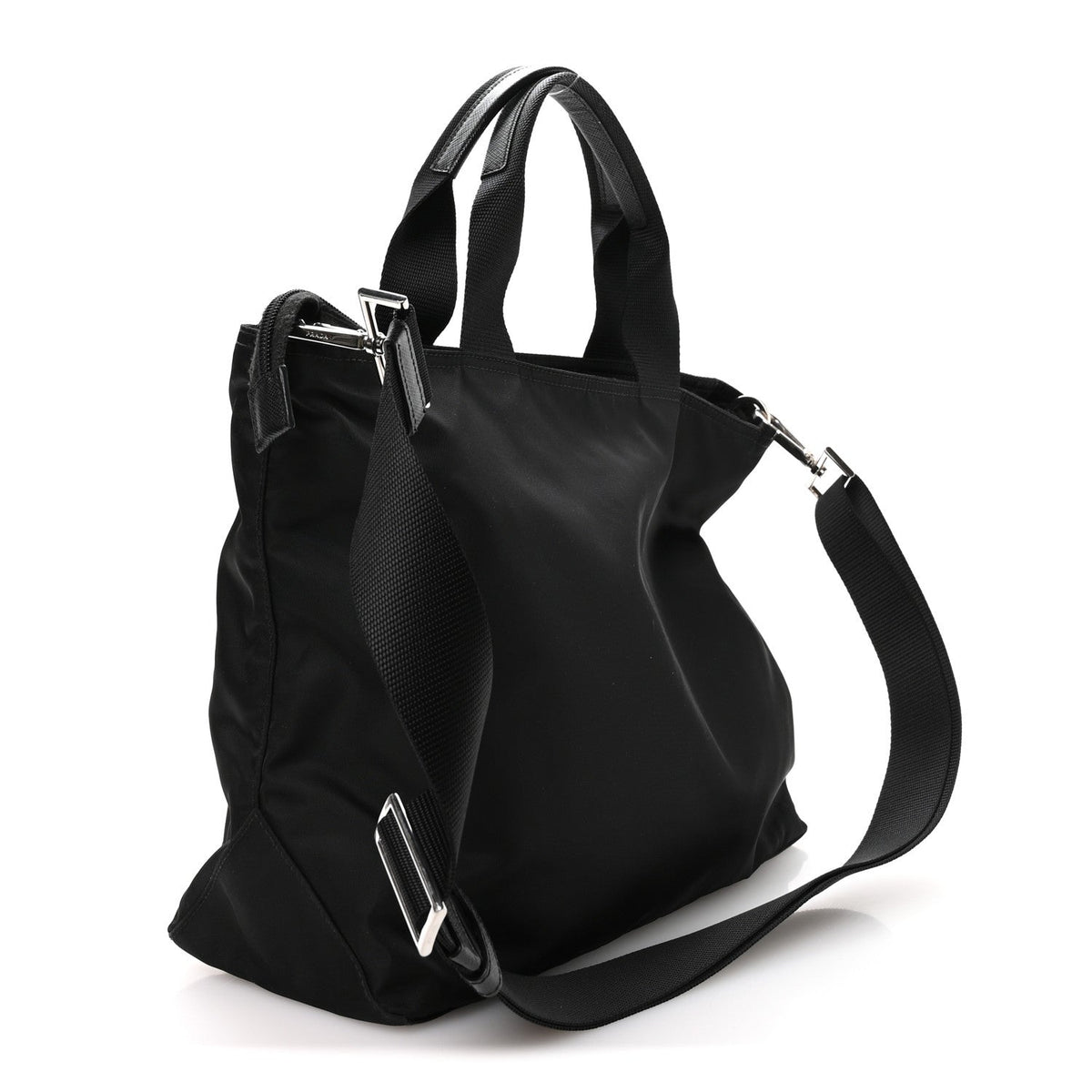 Nylon Vela East West Shopper Tote Black
