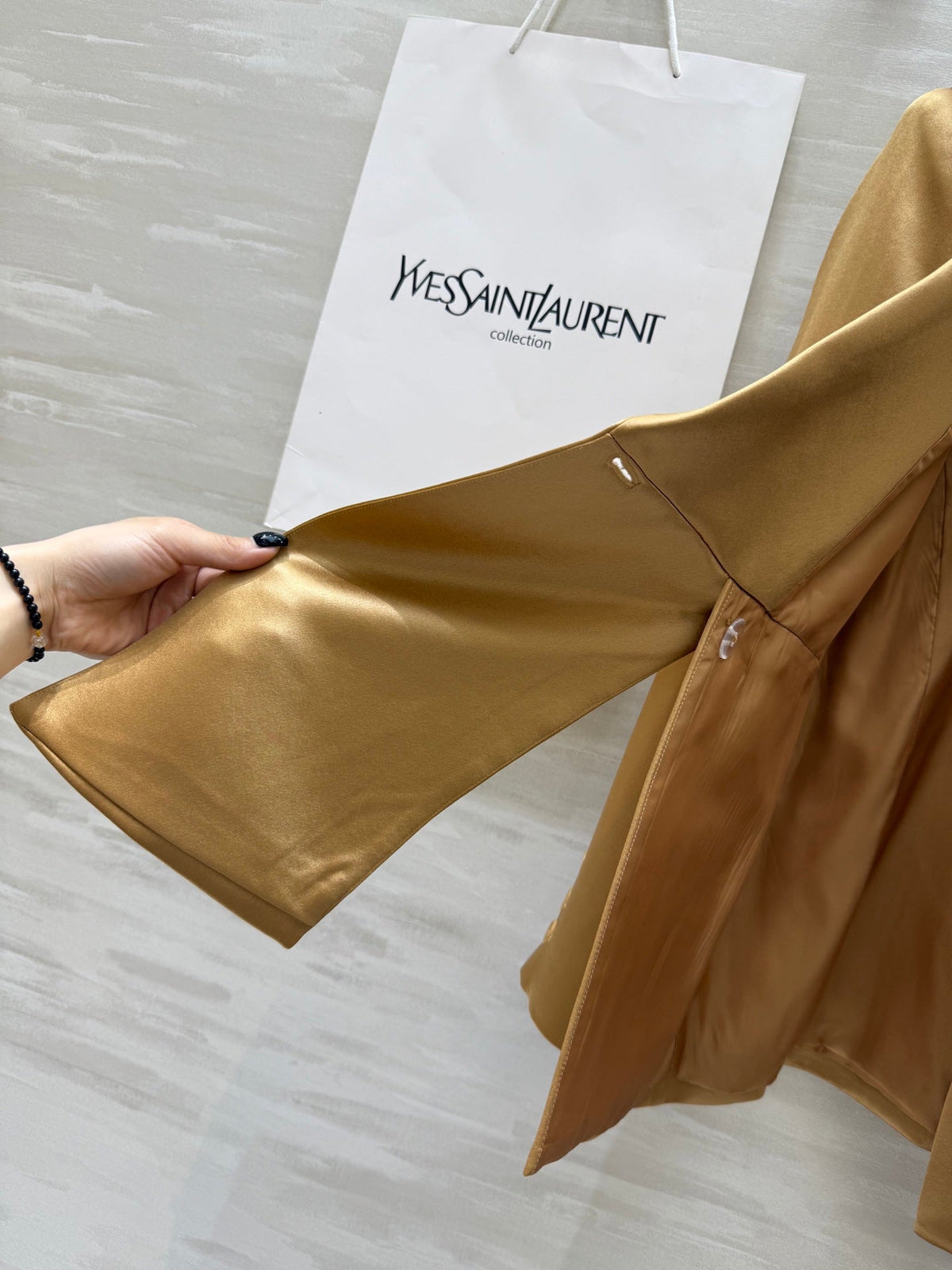YSL 25 Suit Jacket Metallic gold Triacetate