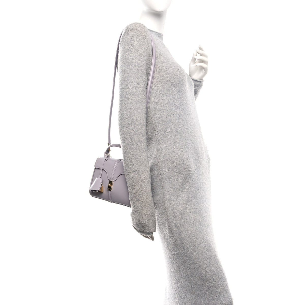 Satinated Calfskin Mini 16 Top Handle Bag Lilac