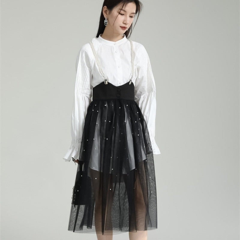 Mesh Inset Skirt