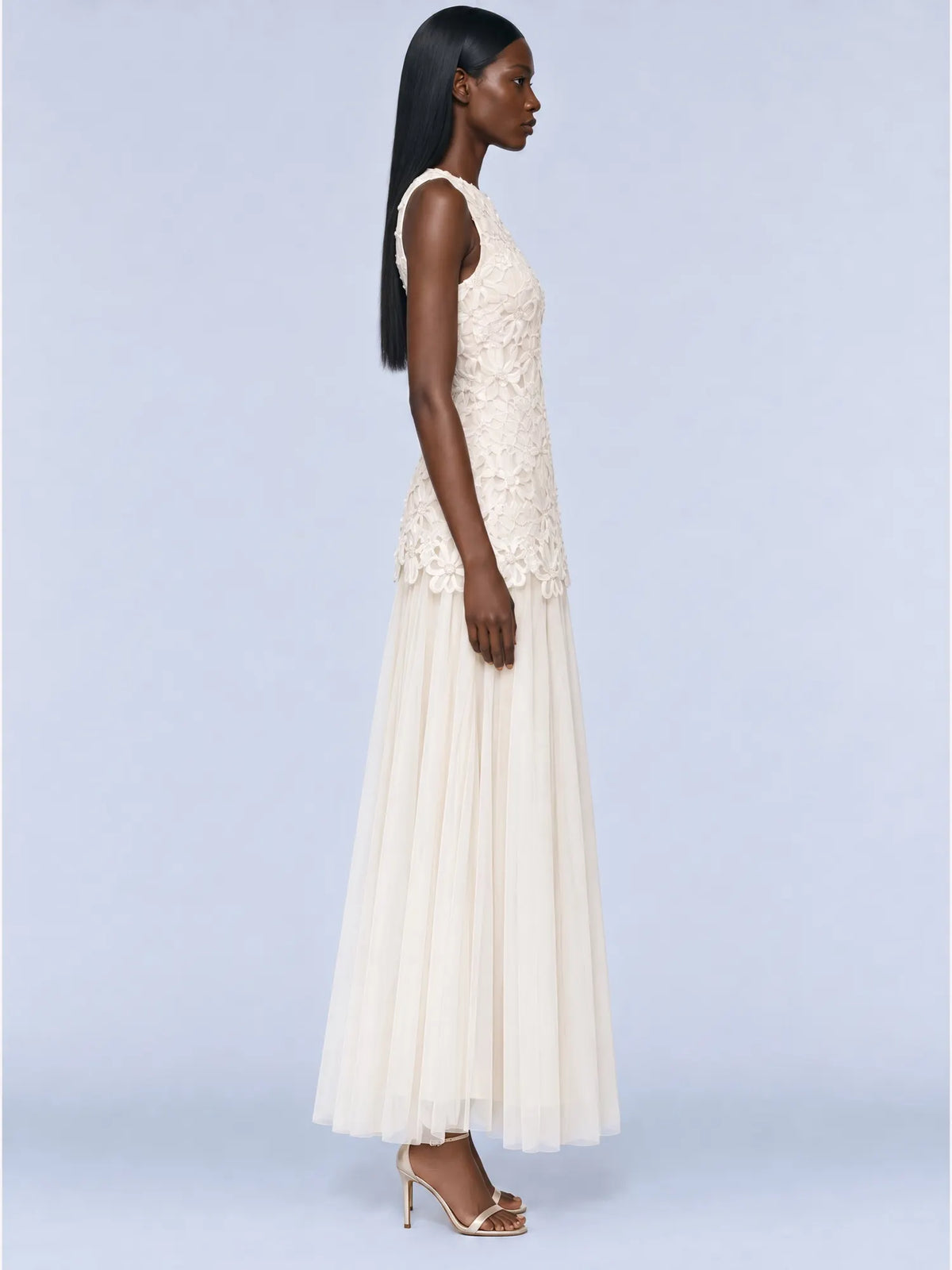 Emma Openwork Lace Crochet Mesh Maxi Dress
