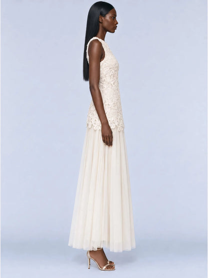 Emma Openwork Lace Crochet Mesh Maxi Dress