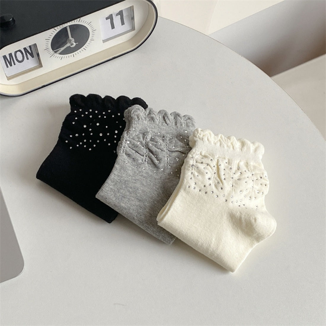 Rufia - Bubble Trim Solid Low-Cut Socks