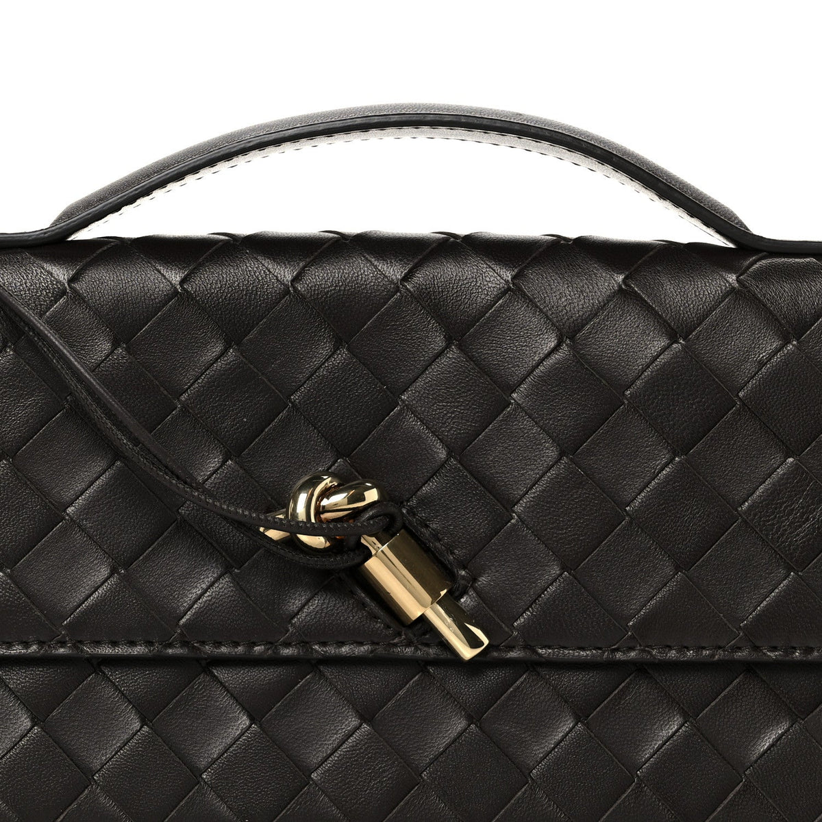 Nappa Intrecciato Long Andiamo Top Handle Clutch Fondant