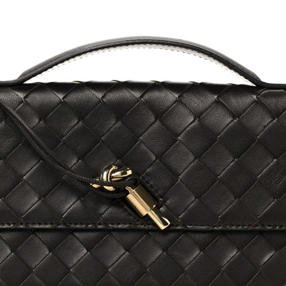 Nappa Intrecciato Long Andiamo Top Handle Clutch Fondant