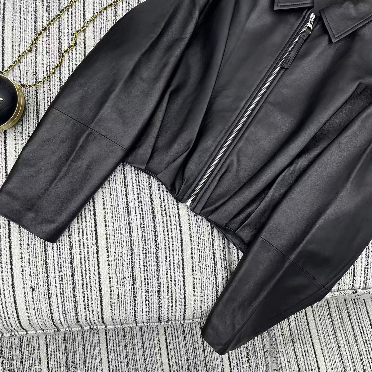 Loewe Draped Jacket Black Nappa Lambskin 348575