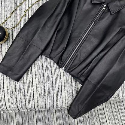 Loewe Draped Jacket Black Nappa Lambskin 348575