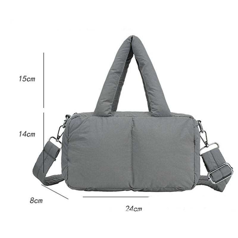 Trendy Puffer Top Handle Tote Shoulder Bag