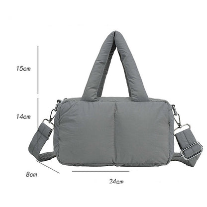 Trendy Puffer Top Handle Tote Shoulder Bag