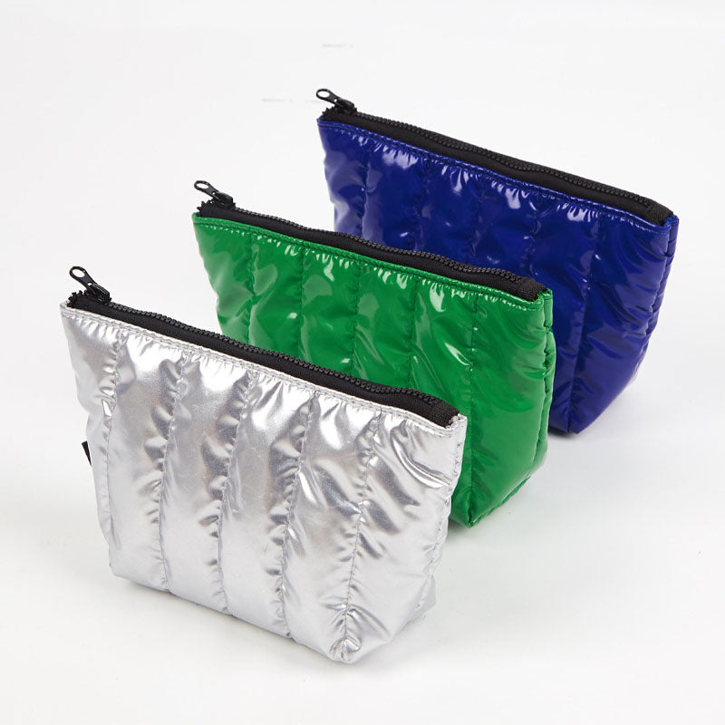 Simple Puffer Solid Color Cosmetic Bag
