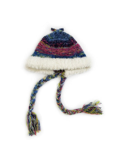 Haila - Rainbow Colorblock Knit Earflap Beanie