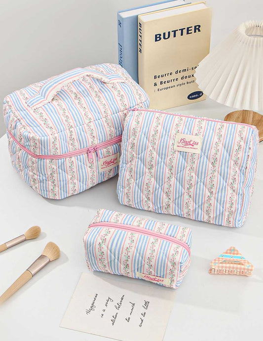Cute Cherry Bow Print Travel Makeup Bag