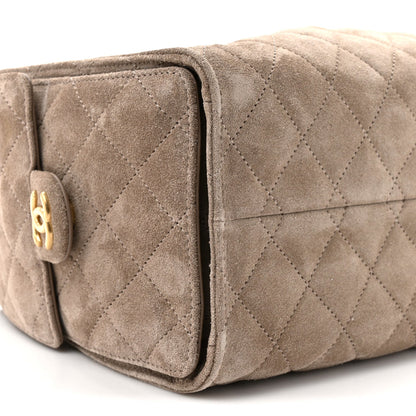 Suede Quilted Small Chanel 25 Handbag Dark Grey