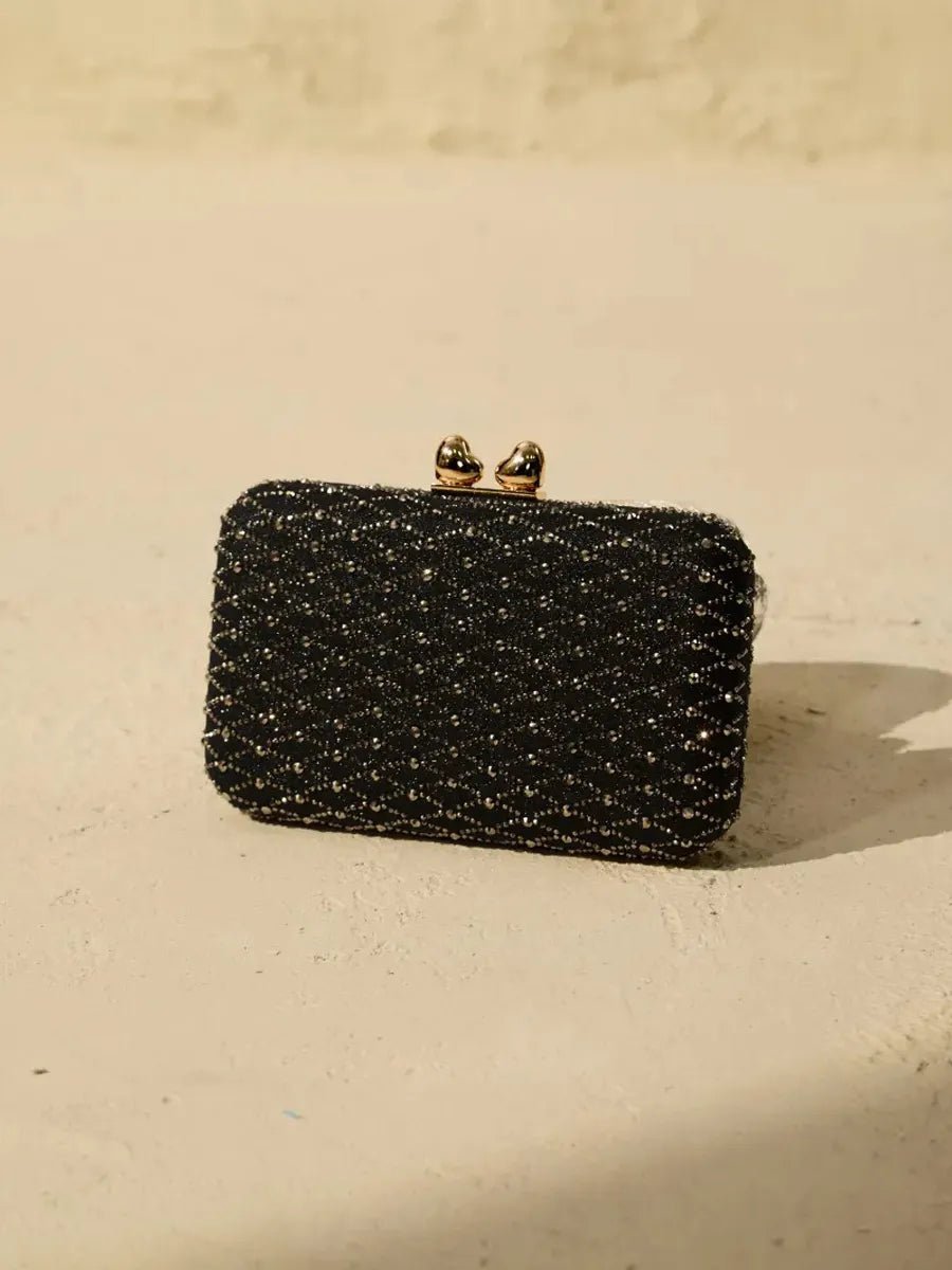 Clarissa Diamond Embellished Box Clutch