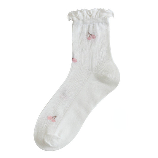 Rufia - Floral Print Ruffle Socks