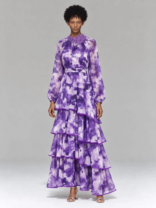 Luna Bohemian Tie-Dye Print Maxi Dress