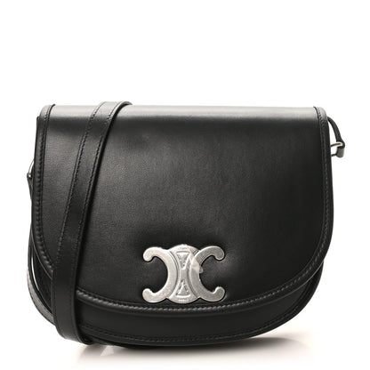 Supple Calfskin Triomphe Medium Besace Black