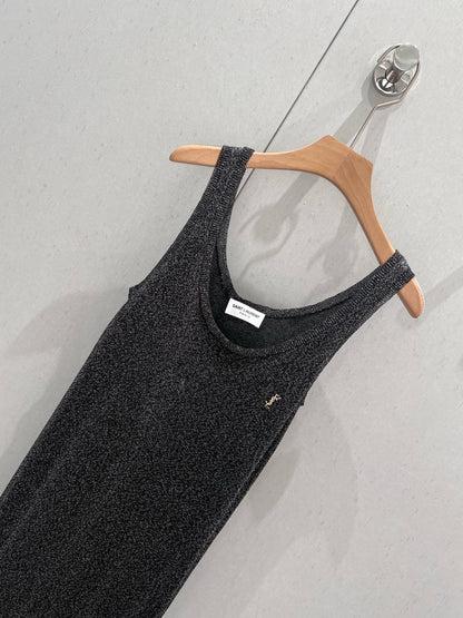 YSL 25 Round Neck Knitted Vest Dress Viscose Polyester 210355
