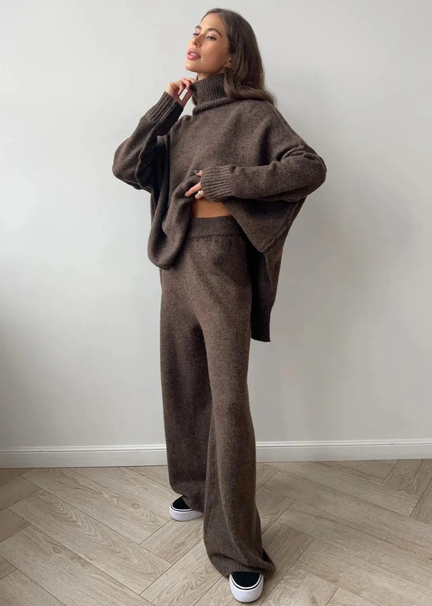 Oversized Knit Sweater and Pants Set in Soft Knit