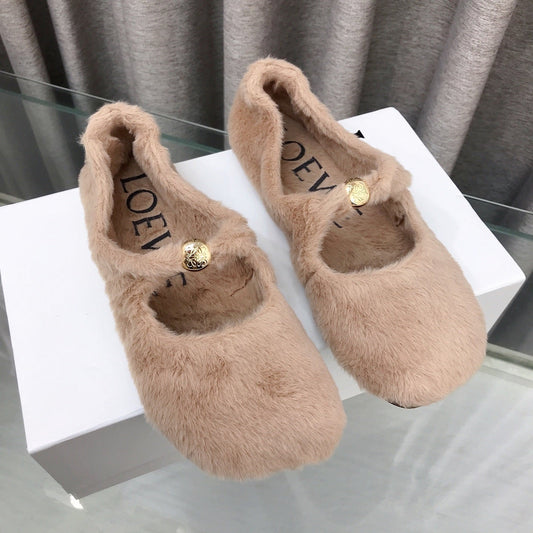 Loewe 2026 Ballet Flat Beịge in Wool 597431