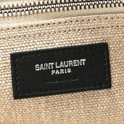 Linen Calfskin Rive Gauche Tote Optic White