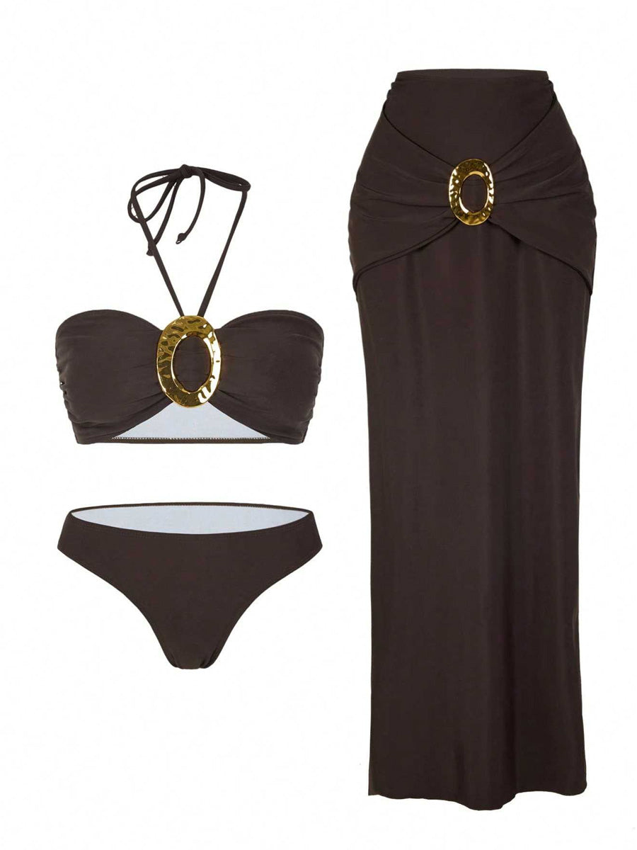 Bianca Metal Buckle Swimsuit Set
