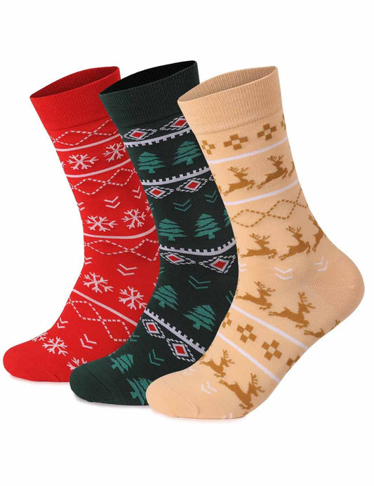 Christmas Vintage Snowflake Print Crew Socks