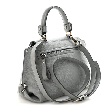 Grained Calfskin Sofia Satchel Grey
