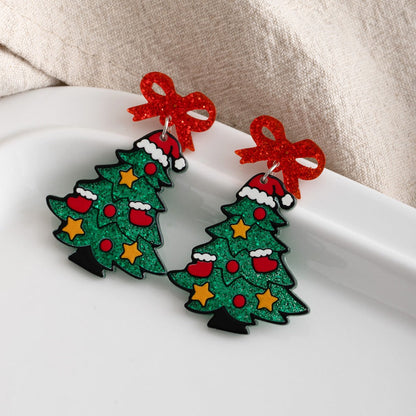 Earwish - Christmas Tree Tassel Earrings - Playful Sparkle