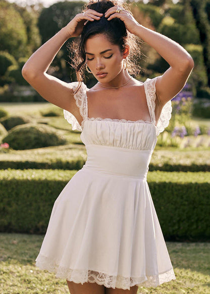 Lace Mini Dress With Corset Back Detail