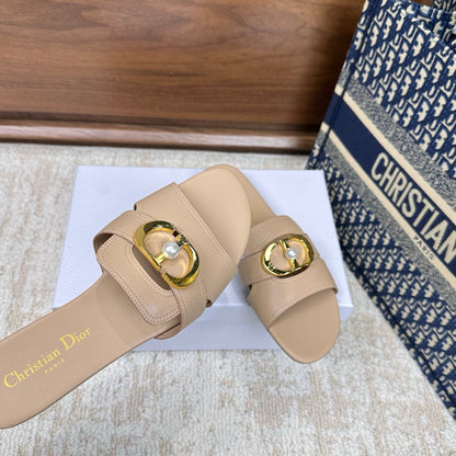 CD Montaigne Sandals Beige in Calfskin 598167