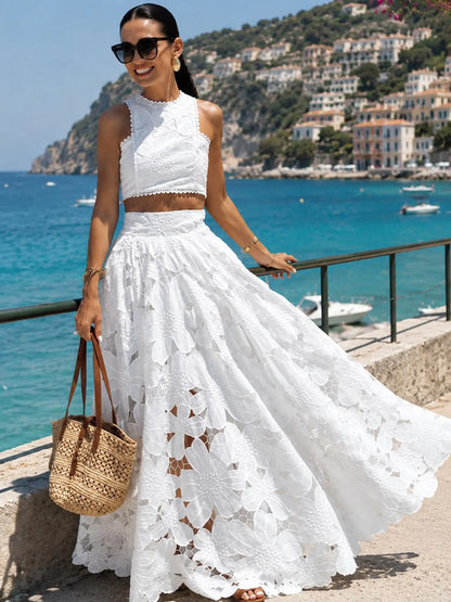 Nala Scalloped Lace Two-Piece Set