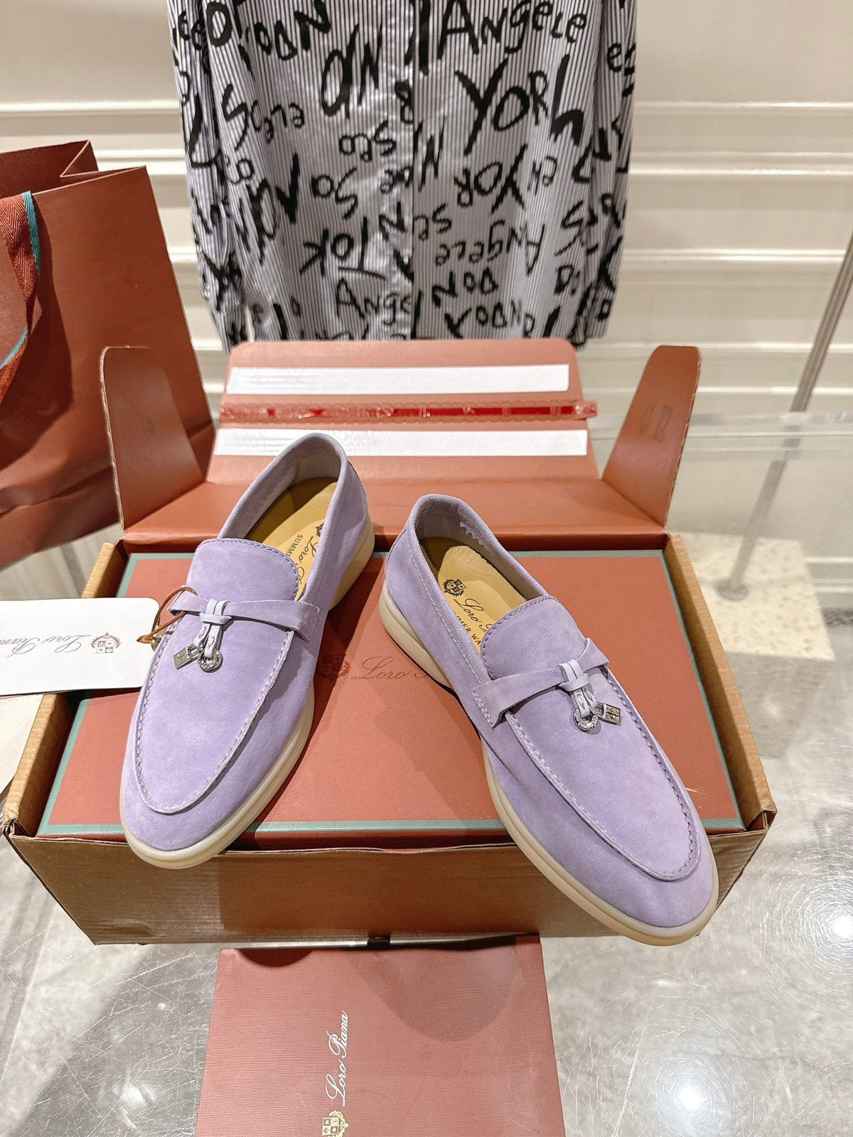 LP Summer Charms Walk Loafers Lavender Suede 565852