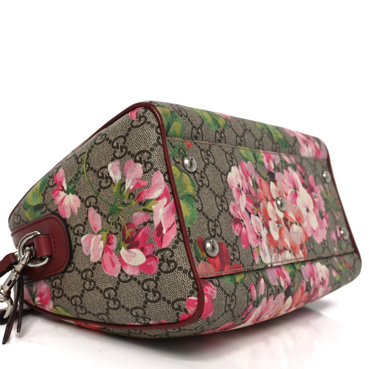 GG Supreme Monogram Blooms Small Boston Beige Multicolor Dry Rose