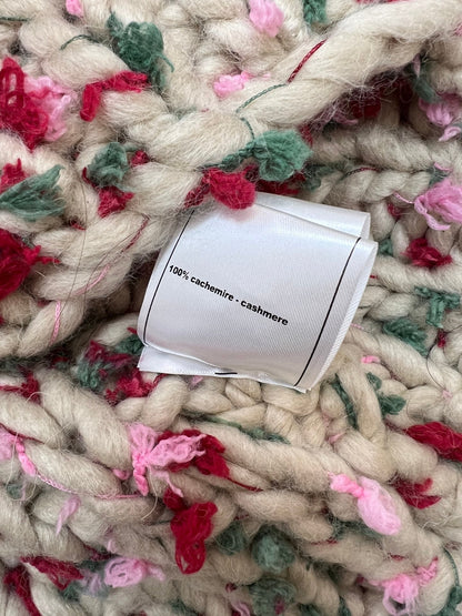 Chanel Hand-crocheted Colorful Pom-pom Coat Cashmere