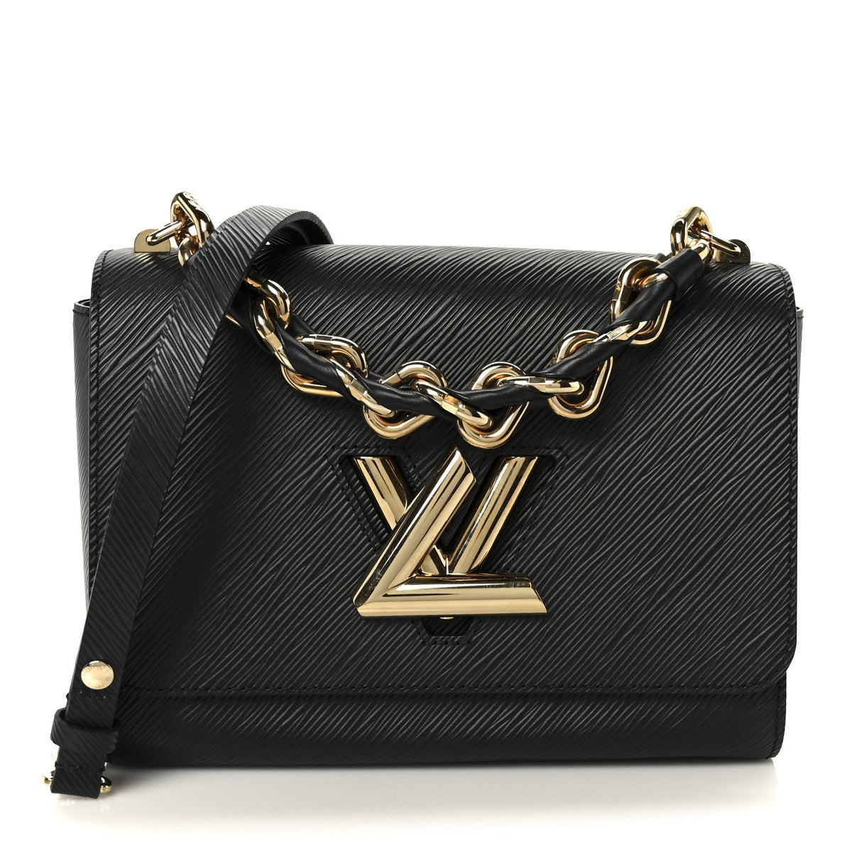 Epi Twist Braided Strap Shoulder Bag MM Black