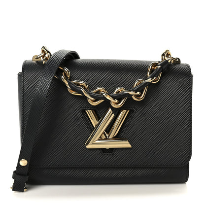 Epi Twist Braided Strap Shoulder Bag MM Black