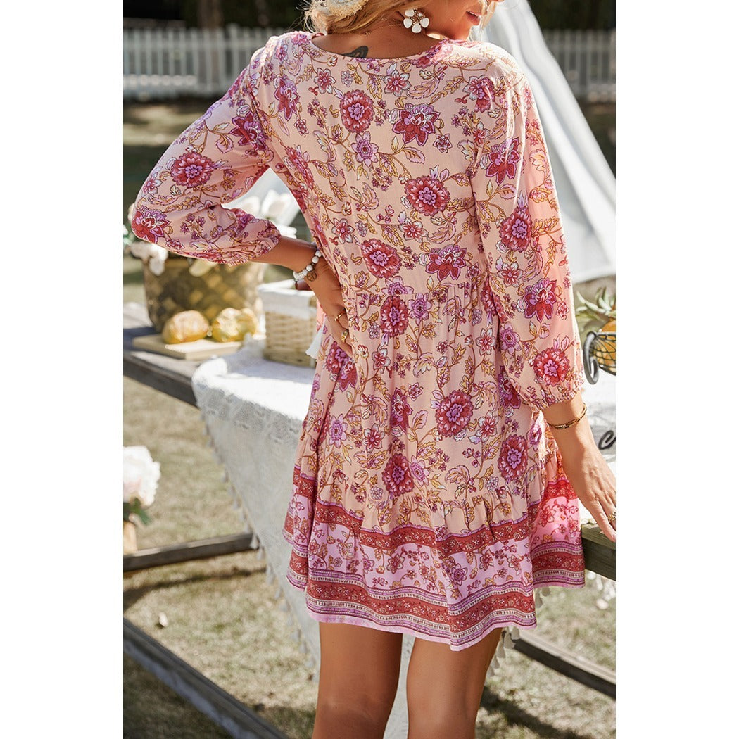 Troposa - Boho V-Neck Dress With Tassels - Chic &amp; Sweet