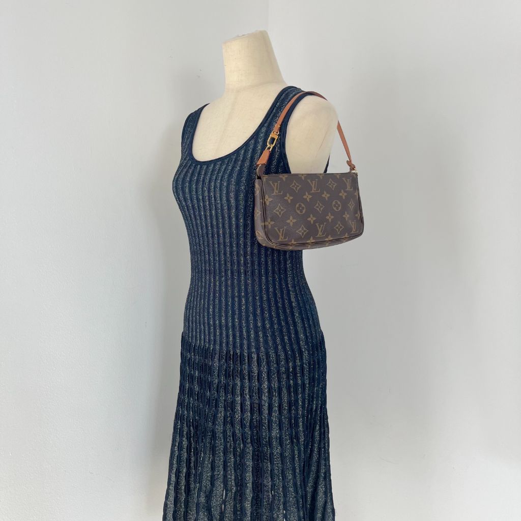 Louis Vuitton Brown Monogram Canvas Pochette Accessoires Shoulder Bag