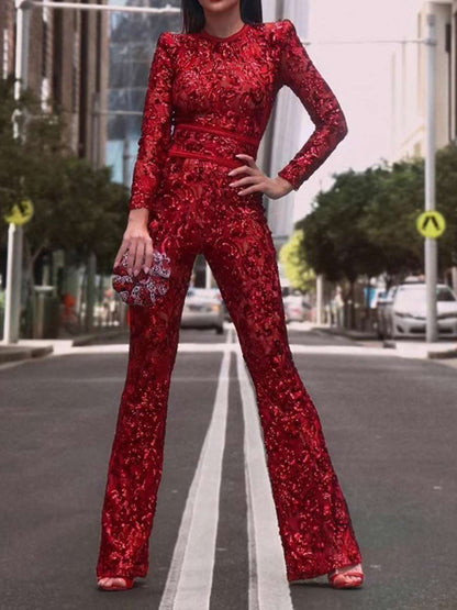 Bellamy Long Sleeved Lace Jumpsuit