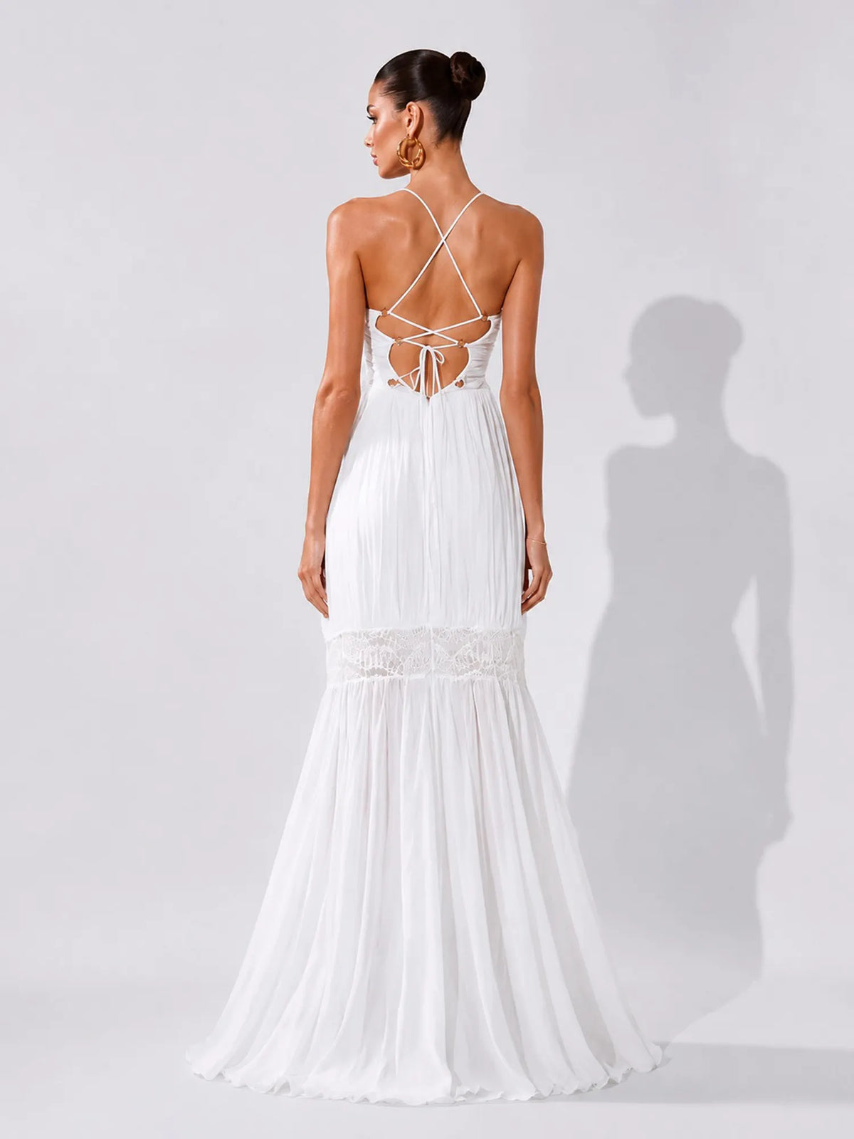 Vivienne Draped Mesh Maxi Dress