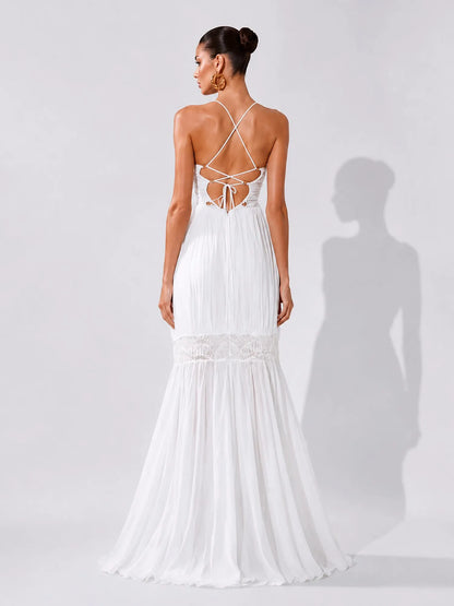Vivienne Draped Mesh Maxi Dress