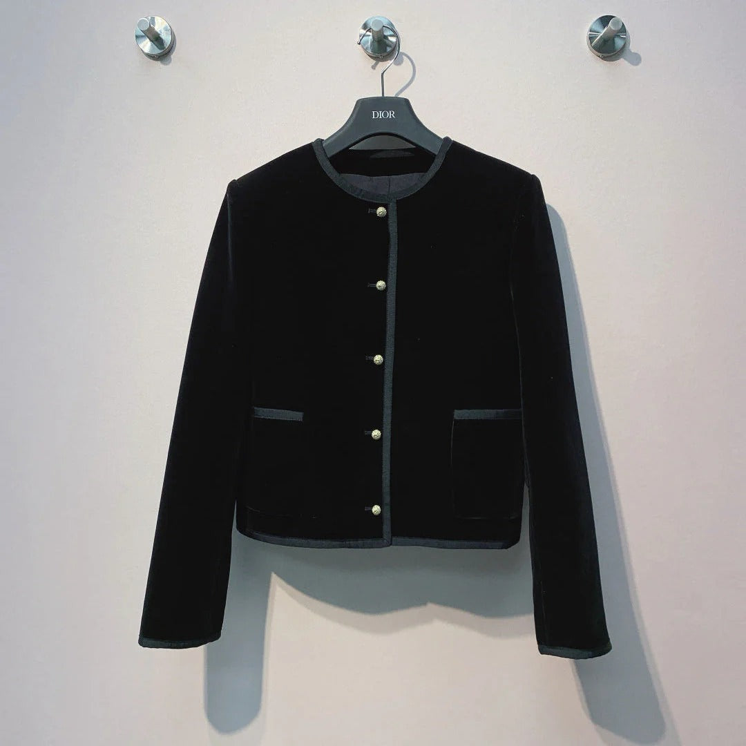 DIOR 25S ROUND-NECK VELVET JACKET 699