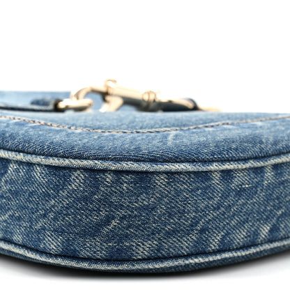 Denim Small Jackie Shoulder Bag Blue Denim