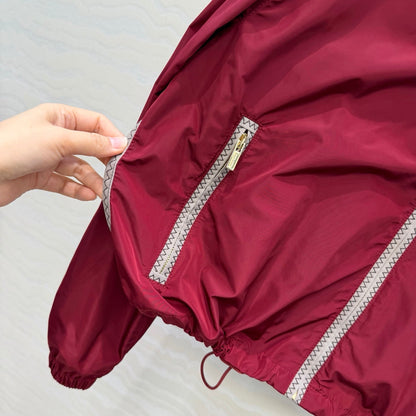 Miu 26s Hooded Jacket Red Polyamide 346203