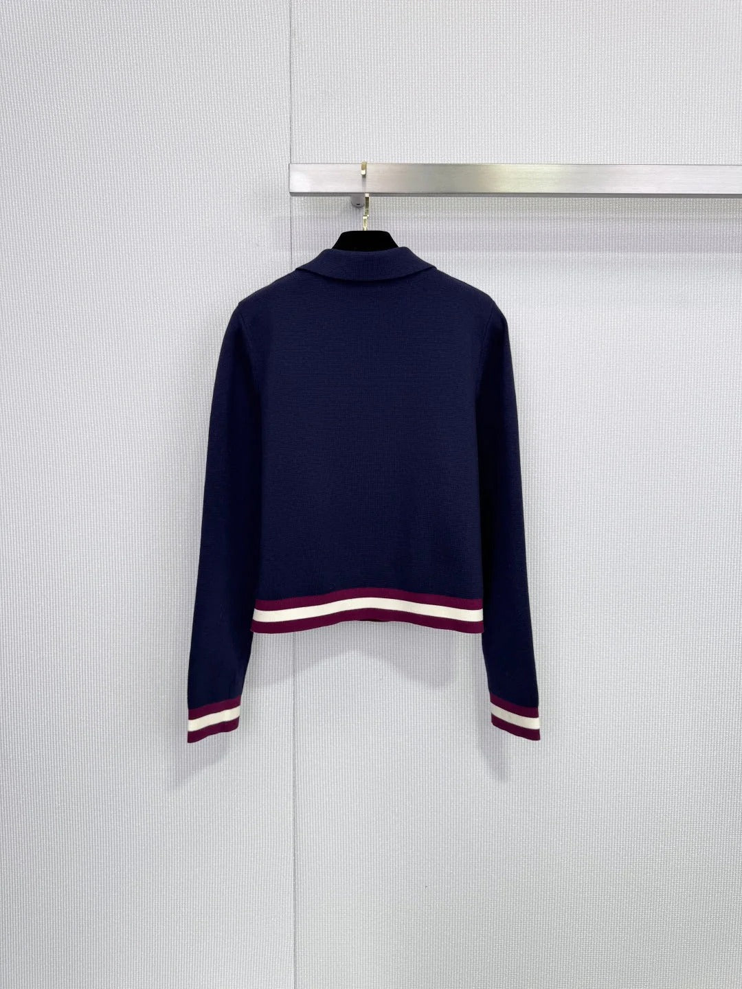 CHANEL 25S LONG-SLEEVE KNIT POLO SHIRT 589