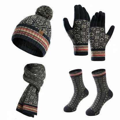 Christmas Winter Warm Knit Beanie Scarf Set