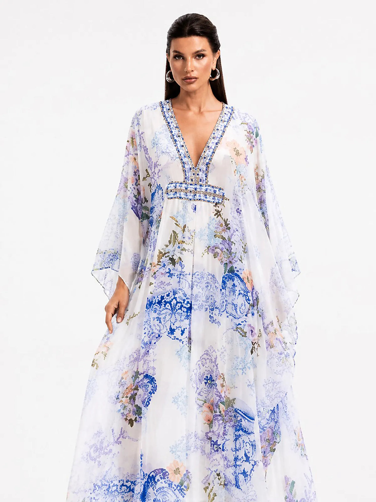 Natalia Floral Print Chiffon Maxi Dress